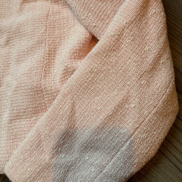 Zara Pink White Tweed Boucle Cropped Blazer - Small - Picture 12 of 12